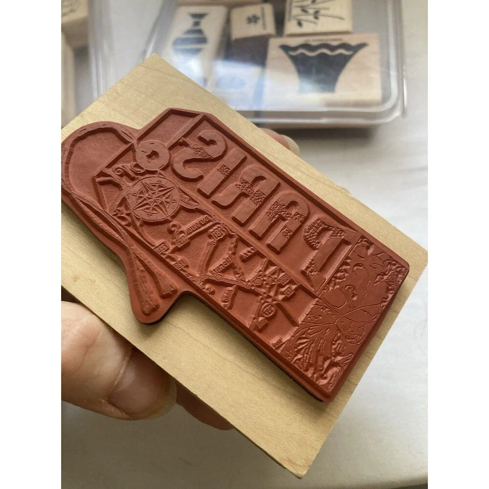 STAMPIN UP & Inkadinkado 18 RUBBER STAMPS New Paris Mona Lisa Chickens Candy